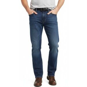 Volcom Jeans Solver Modern Straight Denim Blue Pants Size 34X30 Mens Mid Wash